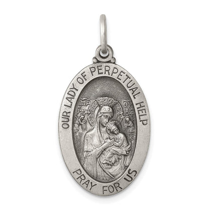 Sterlingsilber Antikisiert Our Damen Of Perpetual Help Medaille