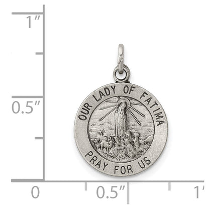 Sterlingsilber Antikisiert Our Damen Of Fatima Medaille