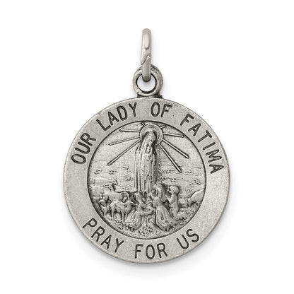 Sterlingsilber Antikisiert Our Damen Of Fatima Medaille
