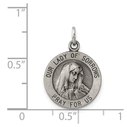 Sterlingsilber Antikisiert Our Damen Of Sorrows Medaille