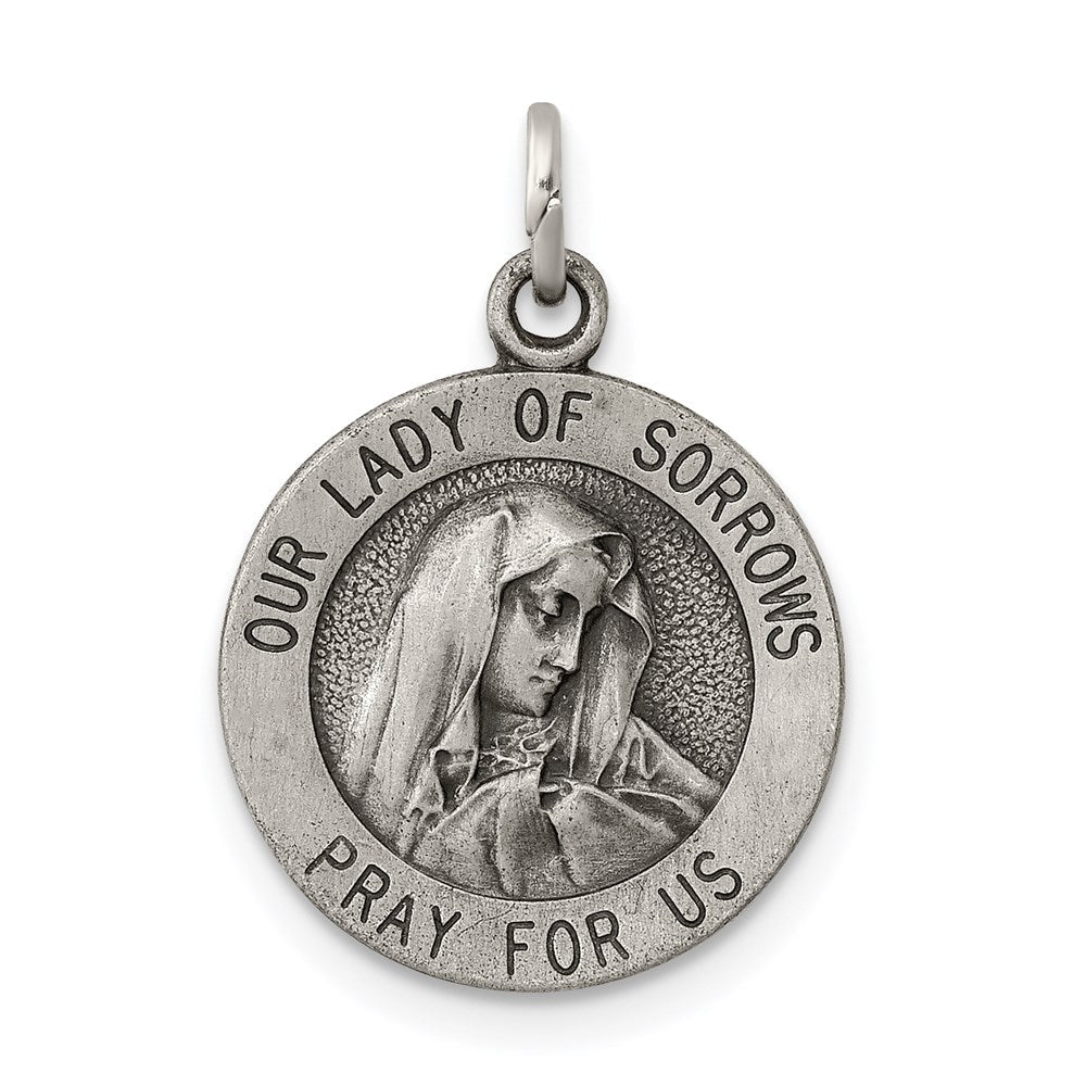 Sterlingsilber Antikisiert Our Damen Of Sorrows Medaille