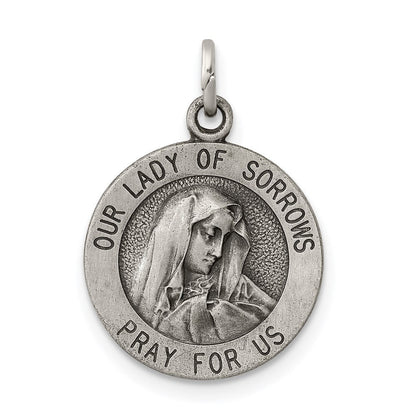 Sterlingsilber Antikisiert Our Damen Of Sorrows Medaille