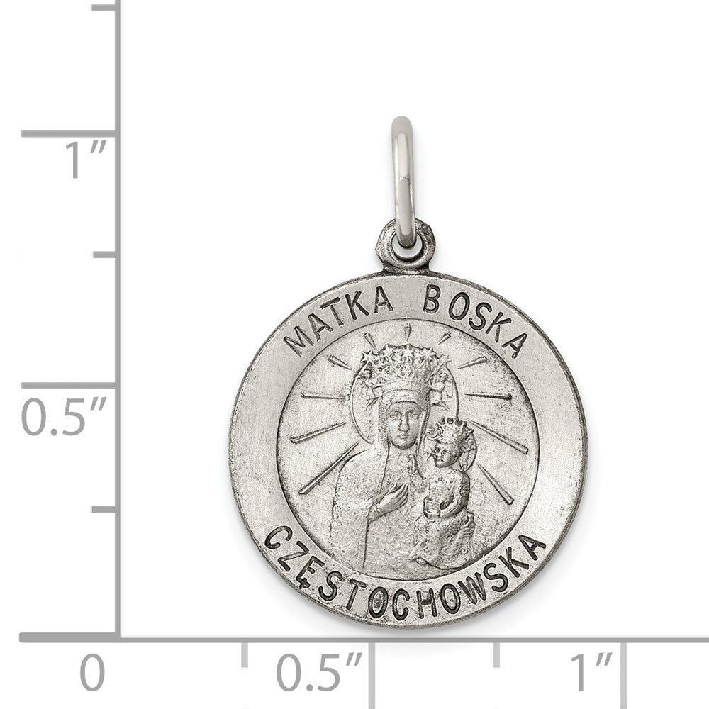 Sterlingsilber Antikisiert Matka Boska Medaille