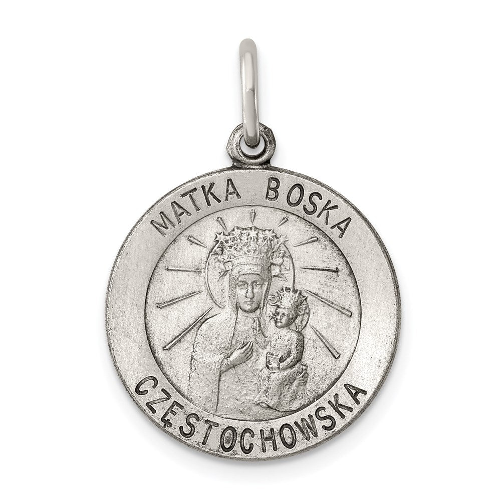 Sterlingsilber Antikisiert Matka Boska Medaille