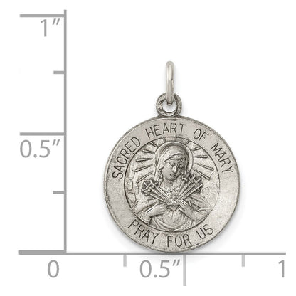 Sterlingsilber Antikisiert Heilig Herz Of Mary Medaille