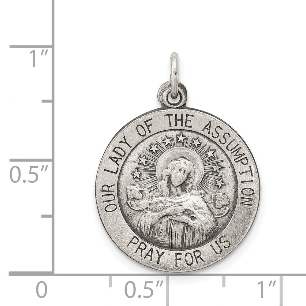 Sterlingsilber Antikisiert Our Damen Of The Assumption Medaille