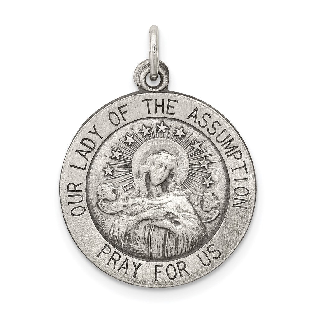 Sterlingsilber Antikisiert Our Damen Of The Assumption Medaille