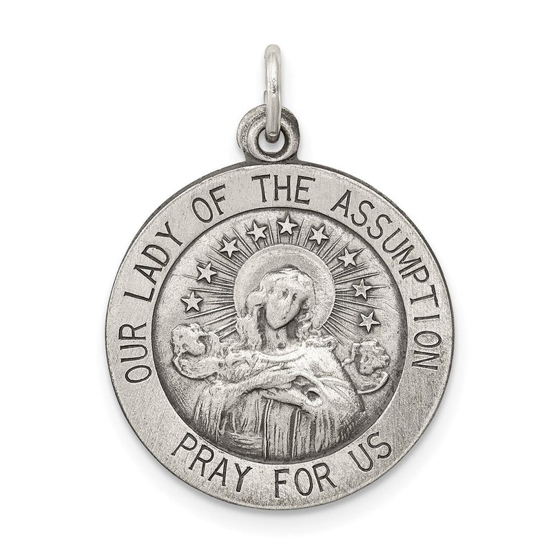 Sterlingsilber Antikisiert Our Damen Of The Assumption Medaille