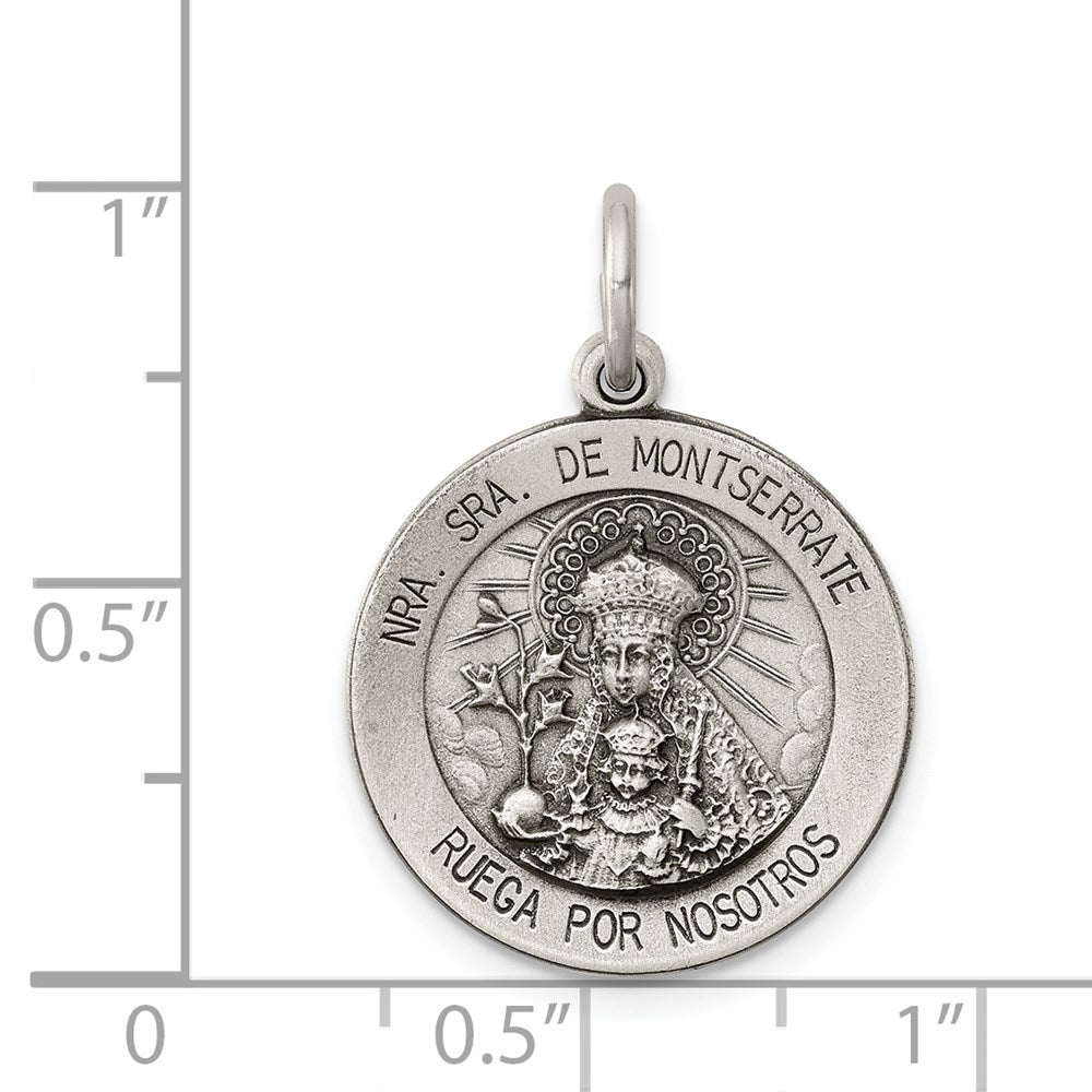 Sterlingsilber Antikisiert Damen Of Montserrate Medaille