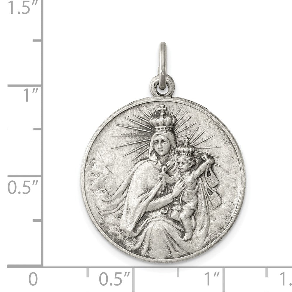 Sterlingsilber Antikisiert Our Damen Of The Heilig Scapular Medaille