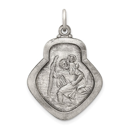 Sterlingsilber Antikisiert Saint Christopher Medaille
