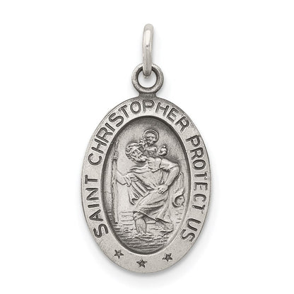Sterlingsilber Antikisiert Saint Christopher Medaille