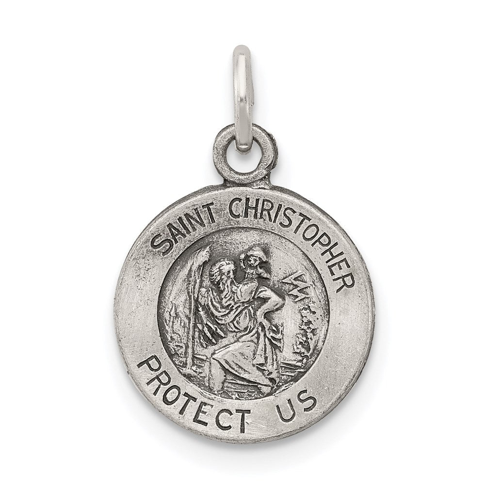 Sterlingsilber Antikisiert Saint Christopher Medaille