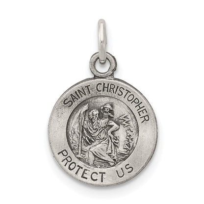 Sterlingsilber Antikisiert Saint Christopher Medaille