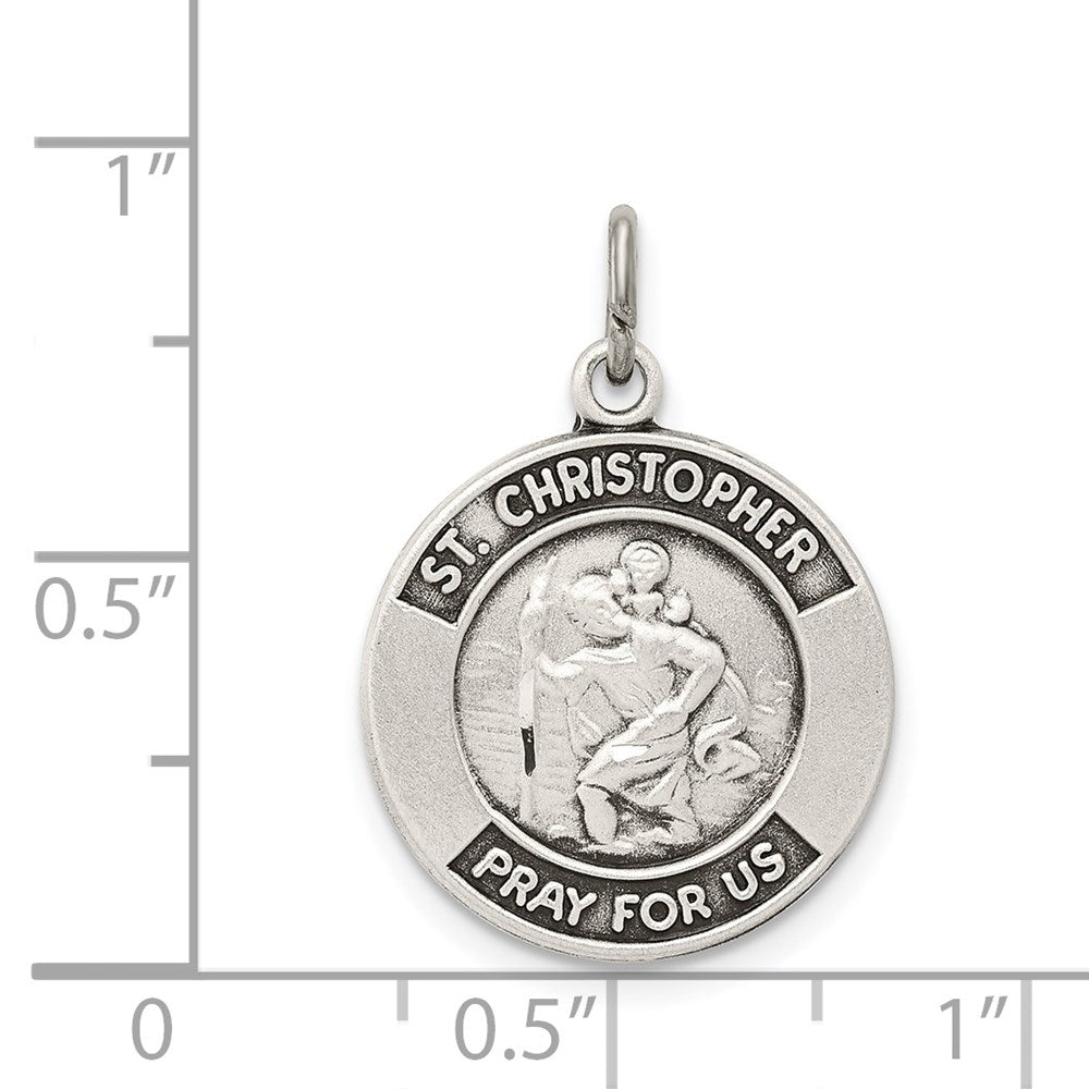 Sterlingsilber Antikisiert St. Christopher Medaille