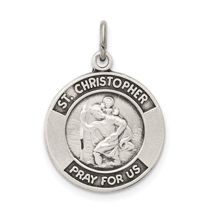 Sterlingsilber Antikisiert St. Christopher Medaille