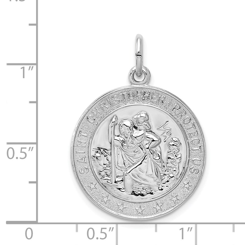 Sterlingsilber Rhodiniert Saint Christopher Medaille