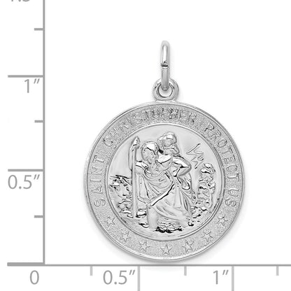Sterlingsilber Rhodiniert Saint Christopher Medaille