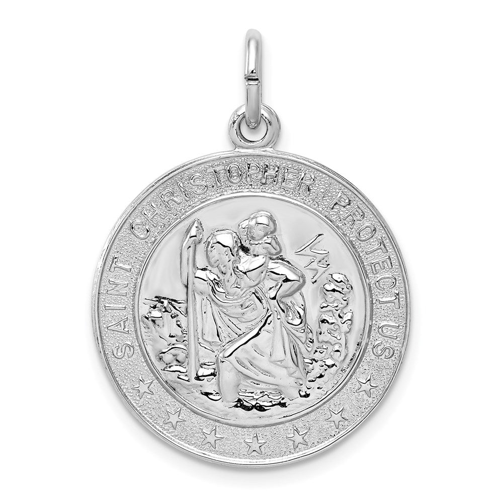 Sterlingsilber Rhodiniert Saint Christopher Medaille