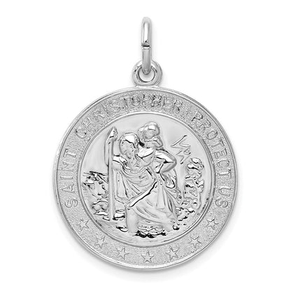 Sterlingsilber Rhodiniert Saint Christopher Medaille