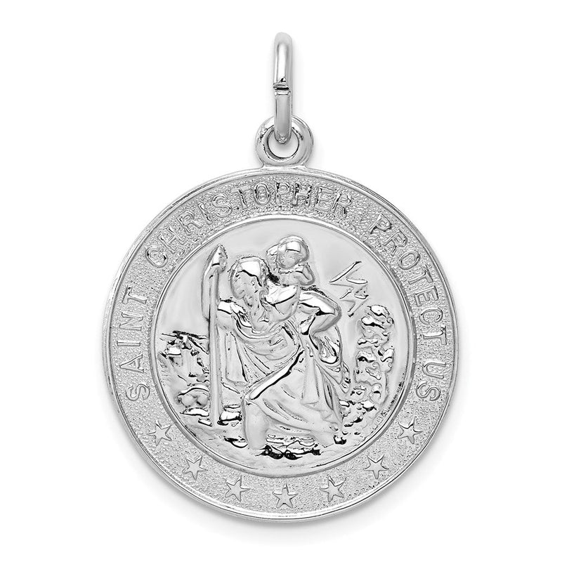 Sterlingsilber Rhodiniert Saint Christopher Medaille