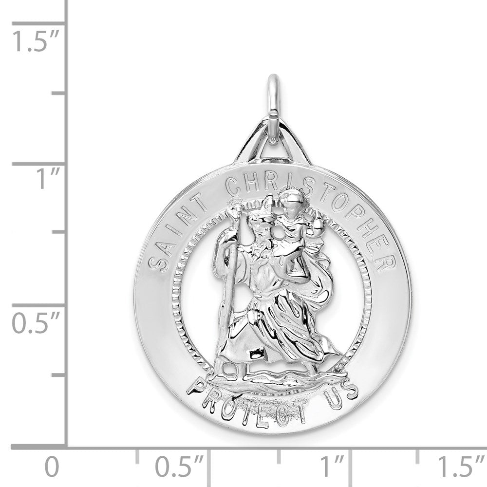 Sterlingsilber Rhodiniert St. Christopher Medaille