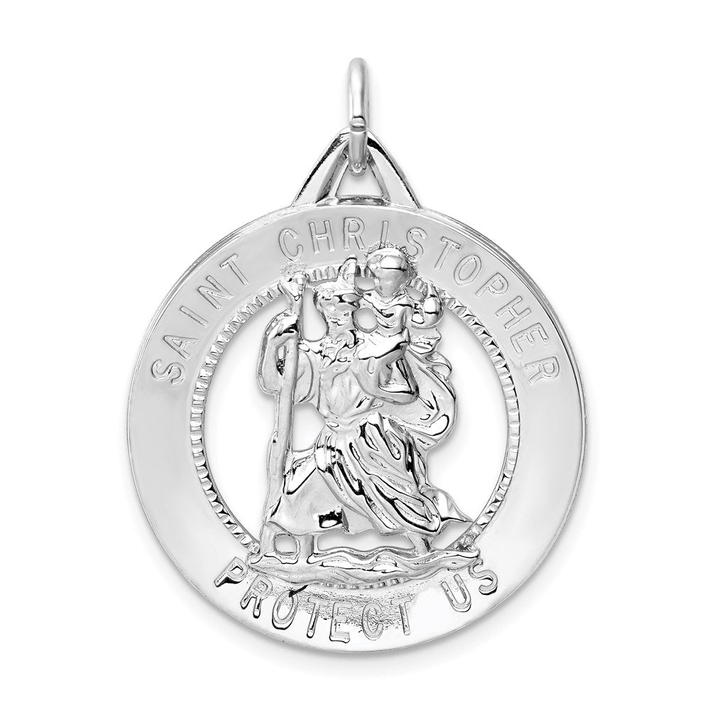 Sterlingsilber Rhodiniert St. Christopher Medaille