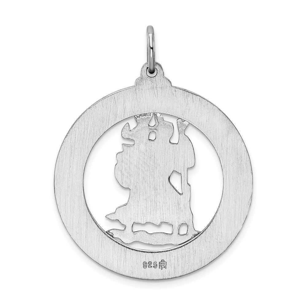 Sterlingsilber Rhodiniert Saint Christopher Medaille