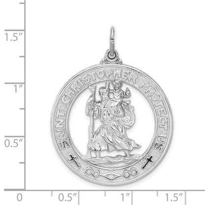 Sterlingsilber Rhodiniert Saint Christopher Medaille