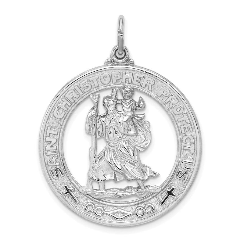 Sterlingsilber Rhodiniert Saint Christopher Medaille
