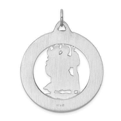 Sterlingsilber Rhodiniert Saint Christopher Medaille