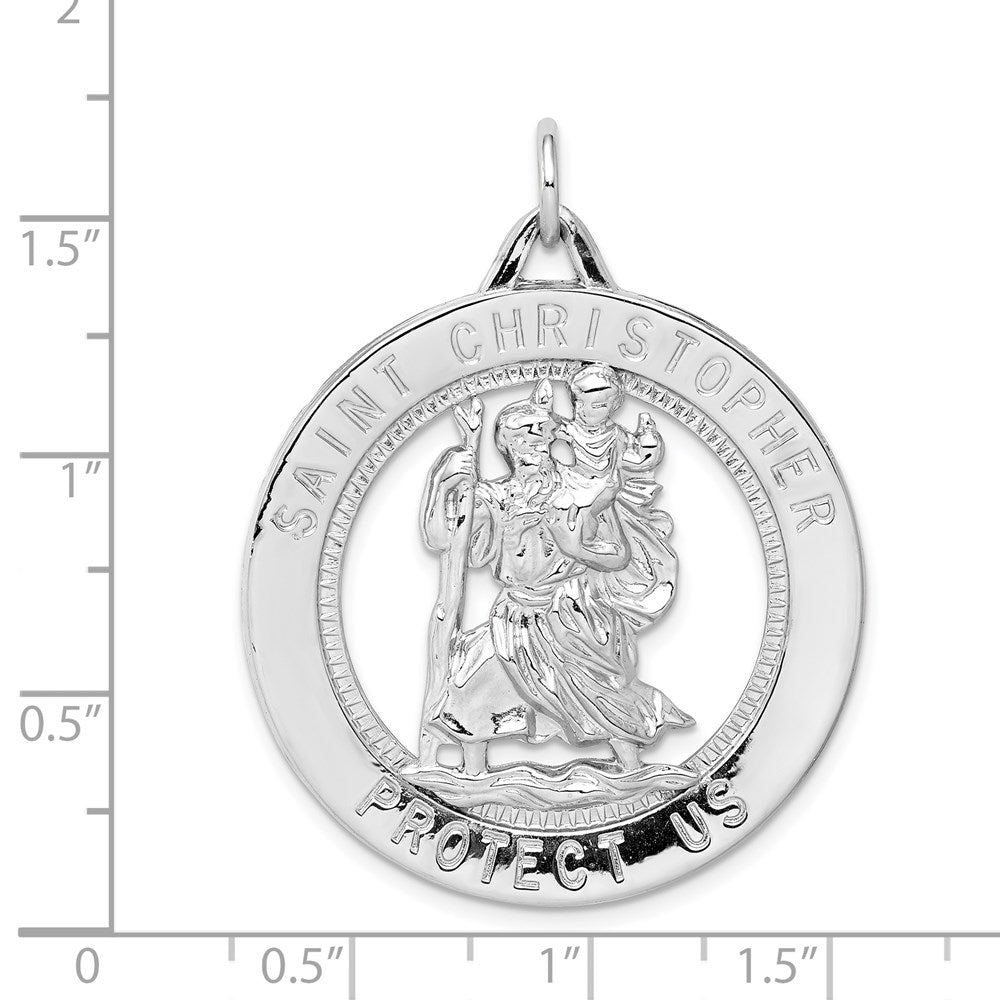 Sterlingsilber Rhodiniert Saint Christopher Medaille