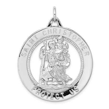 Sterlingsilber Rhodiniert Saint Christopher Medaille