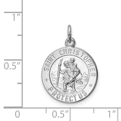 Sterlingsilber Rhodiniert Saint Christopher Medaille