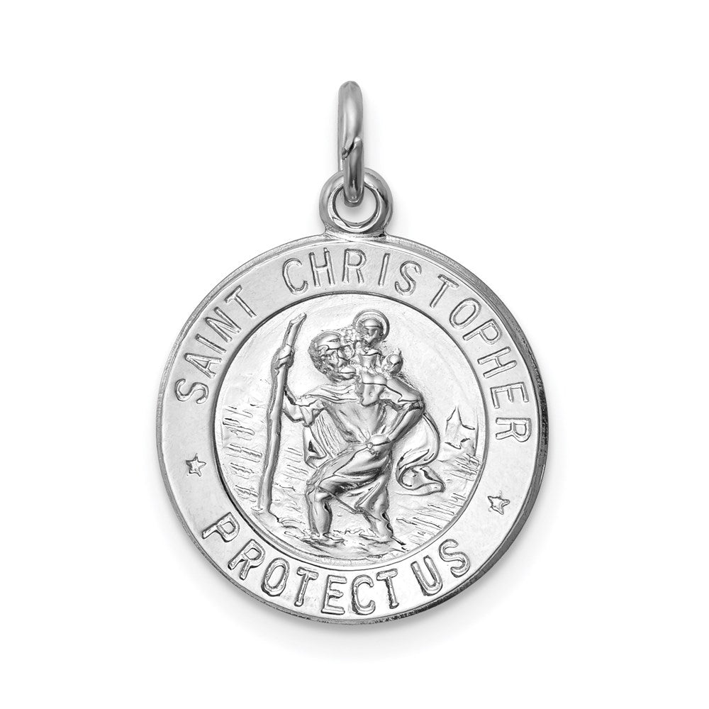 Sterlingsilber Rhodiniert Saint Christopher Medaille