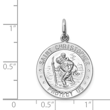 Sterlingsilber Rhodiniert Saint Christopher Medaille
