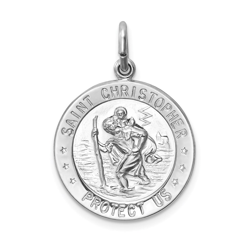 Sterlingsilber Rhodiniert Saint Christopher Medaille