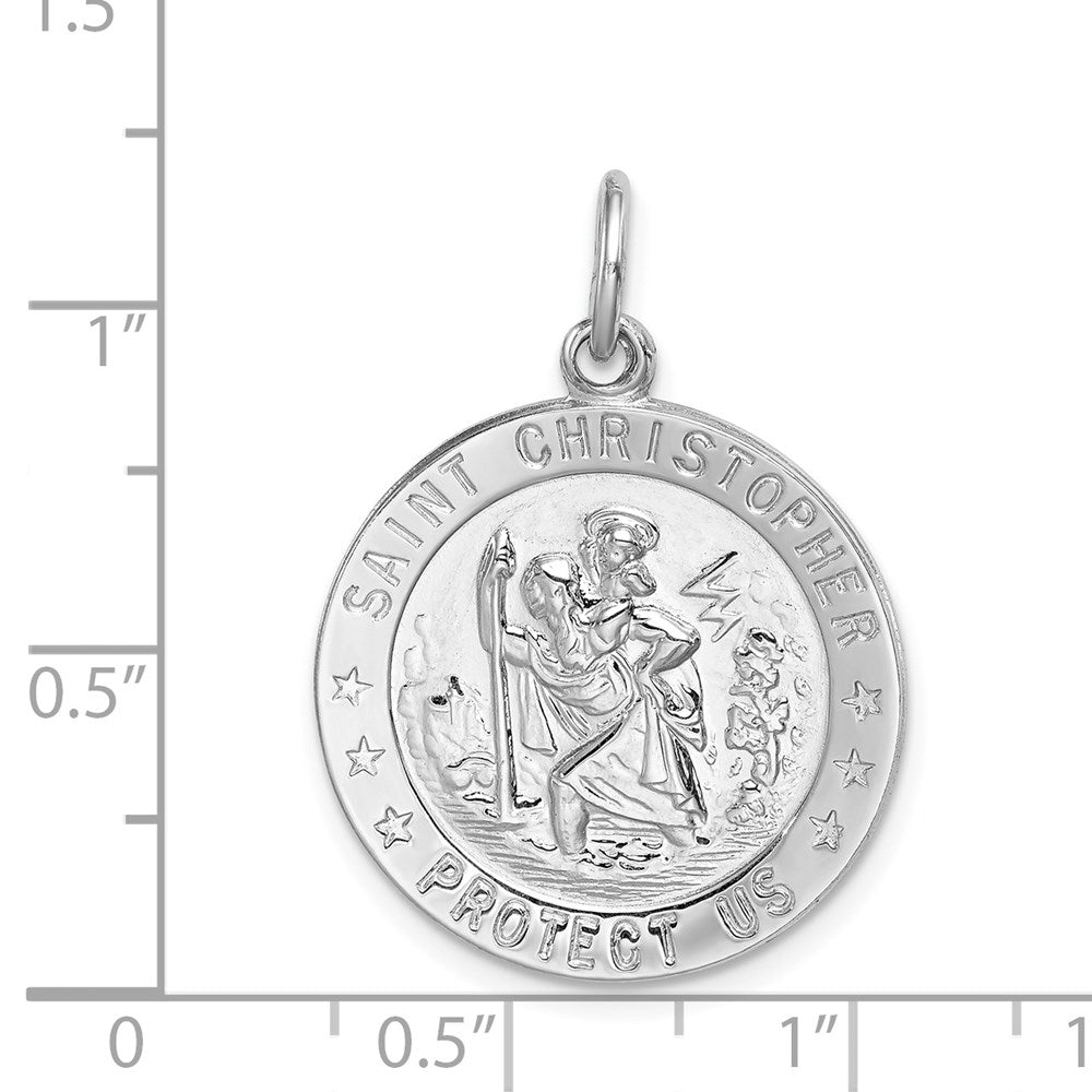 Sterlingsilber Rhodiniert Saint Christopher Medaille