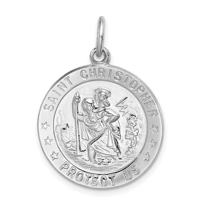 Sterlingsilber Rhodiniert Saint Christopher Medaille