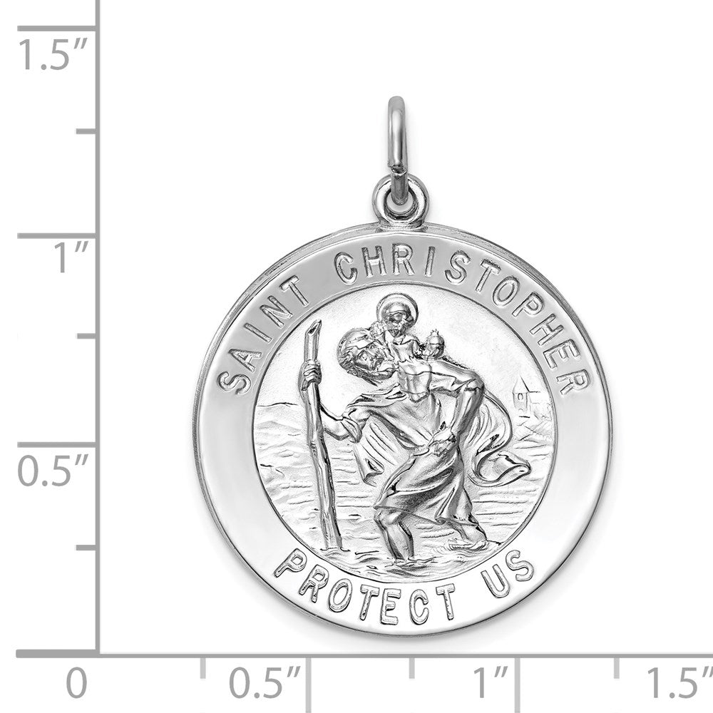 Sterlingsilber Rhodiniert Saint Christopher Medaille