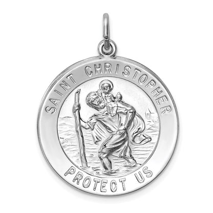 Sterlingsilber Rhodiniert Saint Christopher Medaille