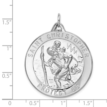 Sterlingsilber Rhodiniert Saint Christopher Medaille