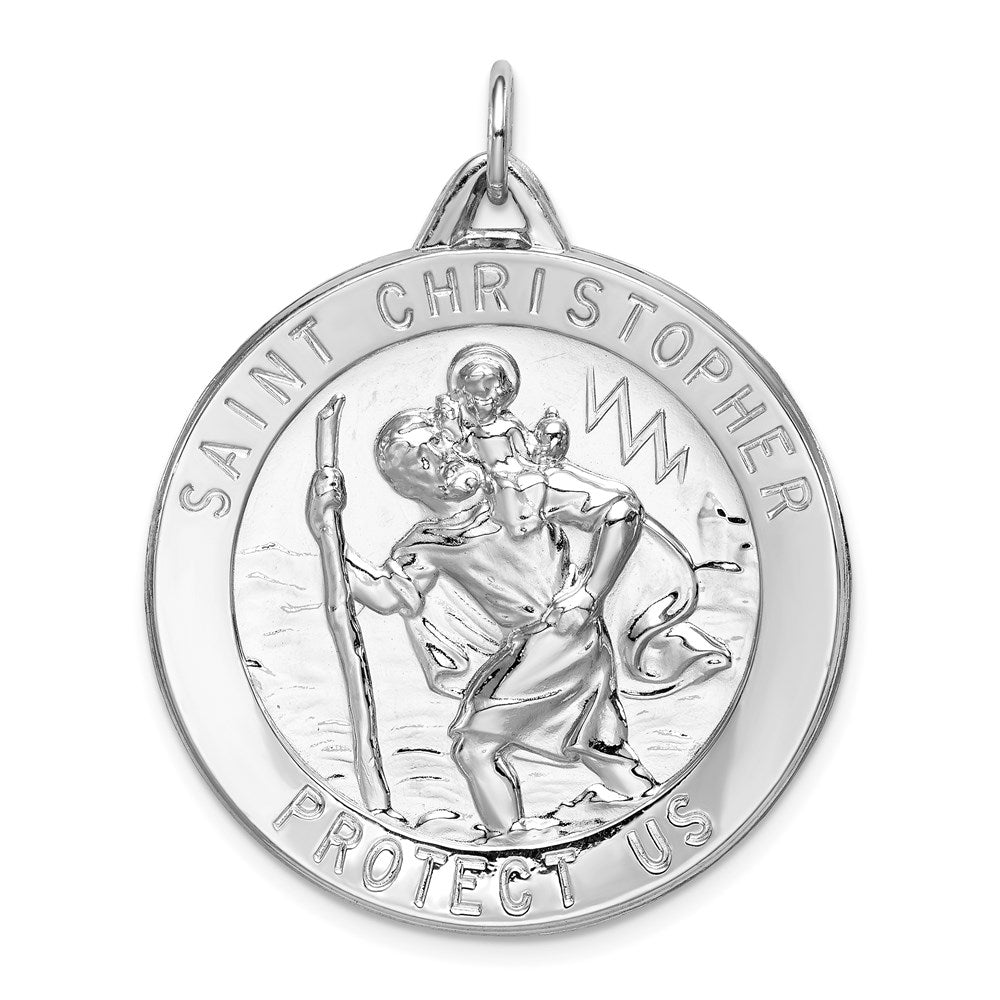 Sterlingsilber Rhodiniert Saint Christopher Medaille