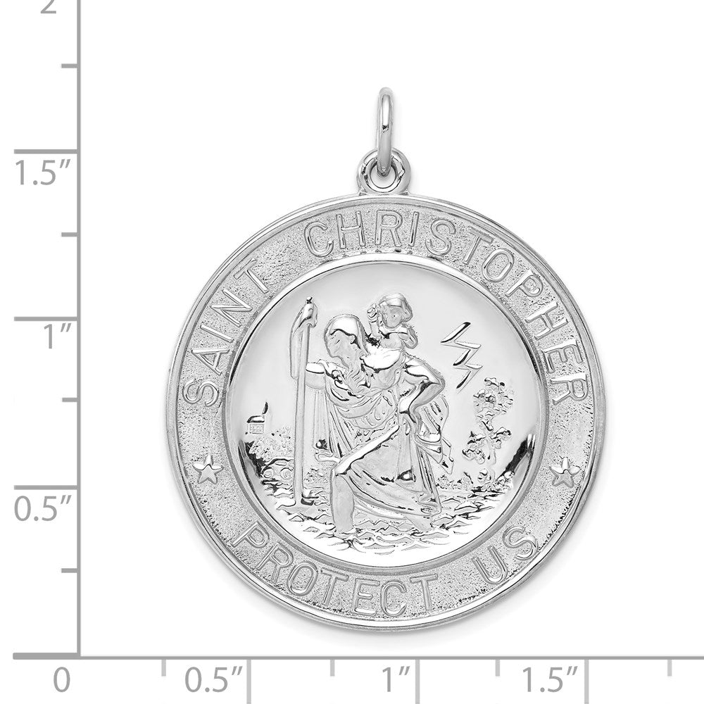 Sterlingsilber Rhodiniert Saint Christopher Medaille