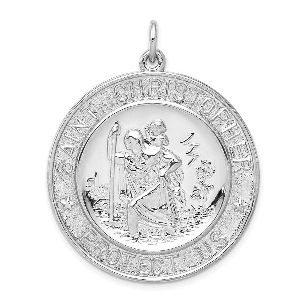 Sterlingsilber Rhodiniert Saint Christopher Medaille