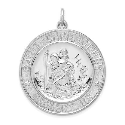 Sterlingsilber Rhodiniert Saint Christopher Medaille