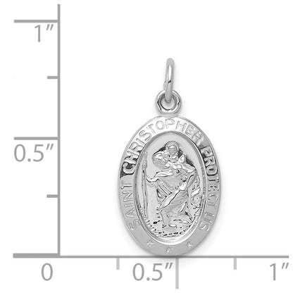 Sterlingsilber Rhodiniert Saint Christopher Medaille