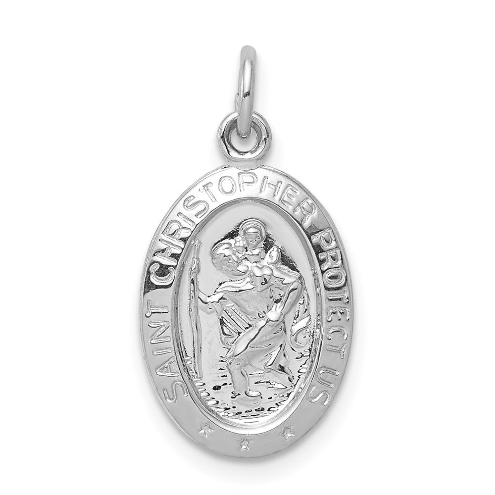 Sterlingsilber Rhodiniert Saint Christopher Medaille