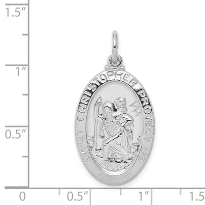 Sterlingsilber Rhodiniert Saint Christopher Medaille