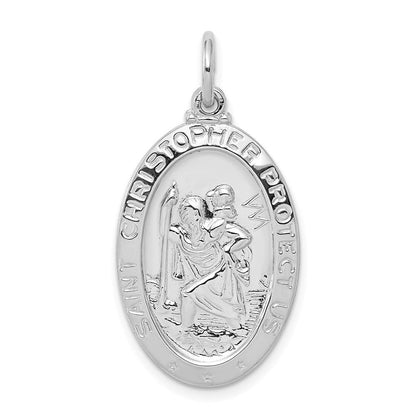 Sterlingsilber Rhodiniert Saint Christopher Medaille